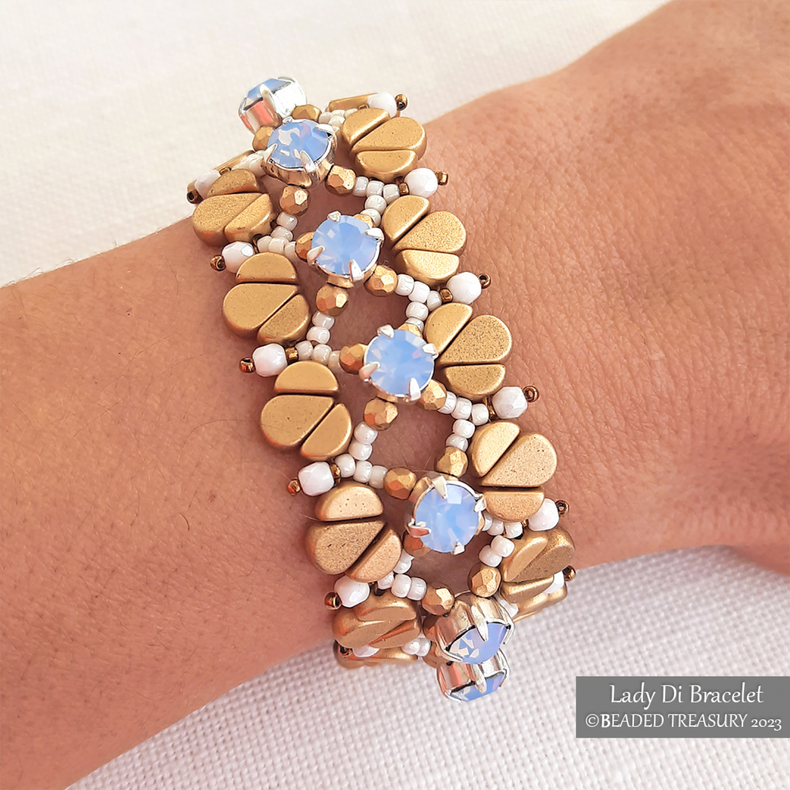 Beading tutorial Lady Di Swarovski crystal bracelet - Beading tutorials