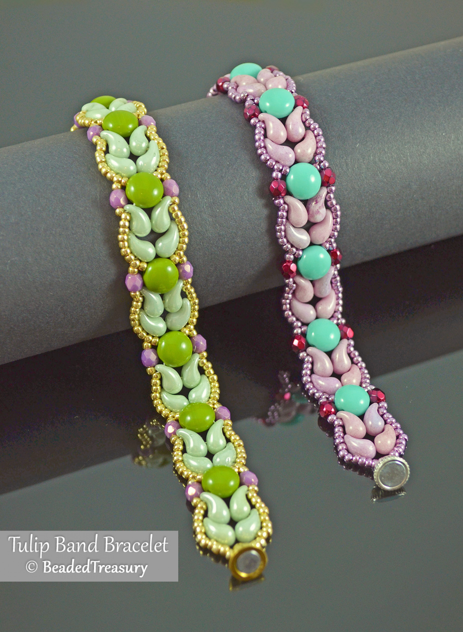 Floral Links Beaded Crystal Chaton Bracelet Tutorial