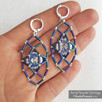 AERIAL NAVETTE EARRINGS - Beading Tutorial with Rivoli and Bugle Beads