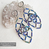AERIAL NAVETTE EARRINGS - Beading Tutorial with Rivoli and Bugle Beads