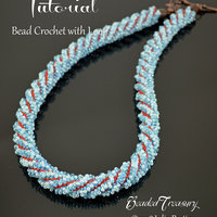 BEAD CROCHET WITH LOOP Necklace Tutorial, Beaded crochet rope pattern made with seed beads - .PDF Download