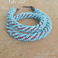 BEAD CROCHET WITH LOOP Necklace Tutorial, Beaded crochet rope pattern made with seed beads - .PDF Download