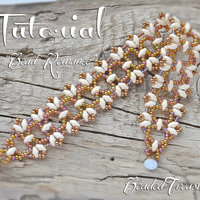 BEAD ROMANCE Superduo beading pattern Beaded lace bracelet tutorial with Superduo seed bead - Instant PDF Download