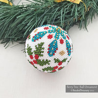 BERRY TREE BALL - Beaded Christmas Ornament Pattern - 3D Peyote Ball