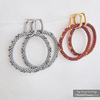 BIG HOOP EARRINGS - Statement Geometric Peyote Beading Tutorial
