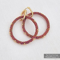 BIG HOOP EARRINGS - Statement Geometric Peyote Beading Tutorial