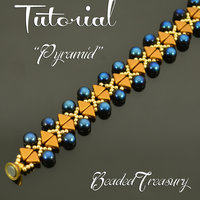 PYRAMID - beading tutorial, kheops cabochon bead pattern, beaded bracelet pattern, beadweaving, seed beads / TUTORIAL ONLY