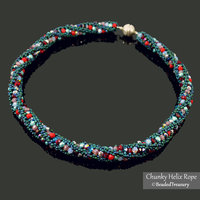 CHUNKY HELIX ROPE - Beaded textured spiral rope necklace tutorial - .pdf Download