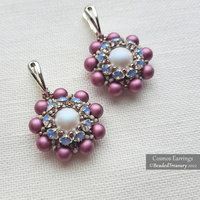 COSMOS EARRINGS - Beading Tutorial - Instant .pdf Download
