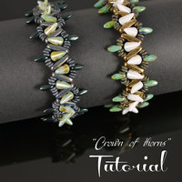 CROWN OF THORNS - beading pattern, beaded bracelet tutorial, CzechMates Beam Spike Demi Round beads / TUTORIAL ONLY