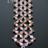 CRYSTAL NET - beadwoven bracelet tutorial with fire polished beads and seed beads, bead pattern, beading tutorial, beaded lace / TUTORIAL ONLY