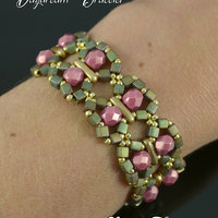 DAYDREAM - Beading pattern Beaded bracelet tutorial with 3-hole Beam Fire polished Cube Seed beads Beadwoven bracelet pattern - TUTORIAL ONLY