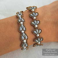 2 Beading Tutorials Pack - DROP FAN Bracelet and DROP BUDS Bracelet