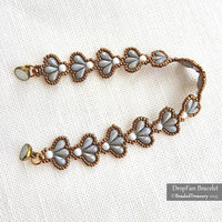 2 Beading Tutorials Pack - DROP FAN Bracelet and DROP BUDS Bracelet