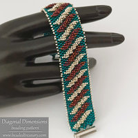 DIAGONAL DIMENSIONS Bracelet - Beading Pattern - Peyote stitch with seed beads - Instant PDF Download