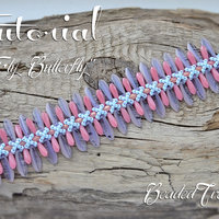 FLY BUTTERFLY Beading tutorial Beaded bracelet pattern with Rulla and Dagger beads Seed beads tutorial - Instant PDF Download