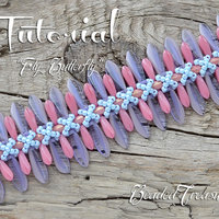FLY BUTTERFLY Beading tutorial Beaded bracelet pattern with Rulla and Dagger beads Seed beads tutorial - Instant PDF Download