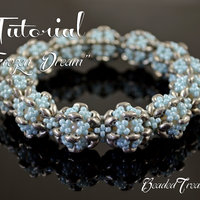 FROZEN DREAM - beadwoven bracelet tutorial, superduo bead pattern, beaded bracelet pattern, seed beads / TUTORIAL ONLY