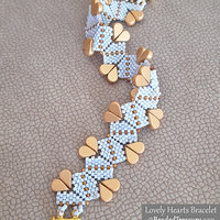 LOVELY HEARTS Bracelet - Beading Pattern - Peyote stitch bead pattern - Instant PDF Download