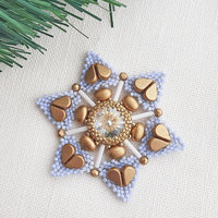 HEART SNOWFLAKE Peyote Stitch Pattern - Beaded Christmas Ornament Instructions - Instant Pdf Download