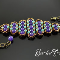 HISTORY - beadwoven bracelet tutorial, rulla bead pattern, seed bead pattern, beading tutorial, beaded bracelet pattern / TUTORIAL ONLY