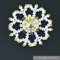 LACY SNOWFLAKE Christmas Ornament Beading Tutorial - Instant PDF Download