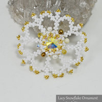 LACY SNOWFLAKE Christmas Ornament Beading Tutorial - Instant PDF Download