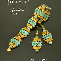LANTERN - beading pattern, beaded bracelet and earrings tutorial, beadweaving / TUTORIAL ONLY