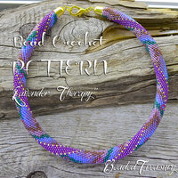 LAVENDER THERAPY - bead crochet necklace pattern / Bead crochet rope pattern / PATTERN ONLY