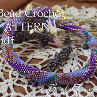 LAVENDER THERAPY - bead crochet necklace pattern / Bead crochet rope pattern / PATTERN ONLY