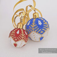 MAGIC BALL - Beaded Christmas Ornament Pattern - Peyote Stitch - Instant Pdf Download