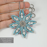 OCTAVIA Pendant Beading Tutorial - Peyote stitch bead pattern - Swarovski Navette and Delica Seed beads - .pdf Download