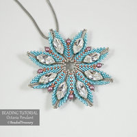 OCTAVIA Pendant Beading Tutorial - Peyote stitch bead pattern - Swarovski Navette and Delica Seed beads - .pdf Download