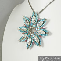 OCTAVIA Pendant Beading Tutorial - Peyote stitch bead pattern - Swarovski Navette and Delica Seed beads - .pdf Download