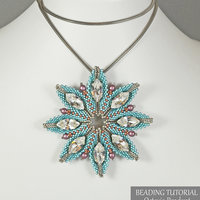 OCTAVIA Pendant Beading Tutorial - Peyote stitch bead pattern - Swarovski Navette and Delica Seed beads - .pdf Download