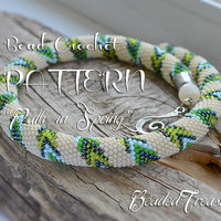 PATH IN SPRING - bead crochet necklace pattern / Crochet rope necklace pattern / Bead crochet / PATTERN ONLY