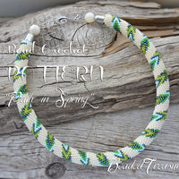 PATH IN SPRING - bead crochet necklace pattern / Crochet rope necklace pattern / Bead crochet / PATTERN ONLY