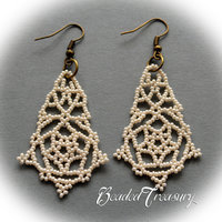 PEARLY LACE - beadweaving earrings tutorial / Beading tutorial / Earring tutorial / Beading pattern / Beaded earrings / TUTORIAL ONLY