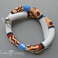 SAFARI - bead crochet necklace pattern / Bead crochet pattern / Crochet rope pattern / PATTERN ONLY