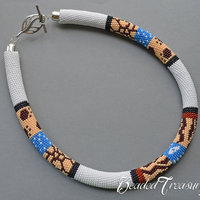 SAFARI - bead crochet necklace pattern / Bead crochet pattern / Crochet rope pattern / PATTERN ONLY