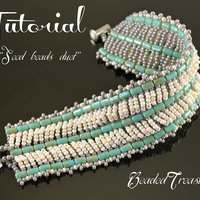 SEED BEADS DUET - beadweaving bracelet tutorial, rulla bead pattern, seed beads, beaded bracelet pattern / TUTORIAL ONLY