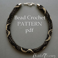 SILVER RAIN Bead crochet pattern / Beaded crochet rope necklace pattern / .PDF Download