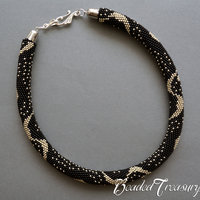 SILVER RAIN Bead crochet pattern / Beaded crochet rope necklace pattern / .PDF Download