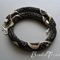 SILVER RAIN Bead crochet pattern / Beaded crochet rope necklace pattern / .PDF Download
