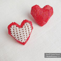 SMALL DOTTED HEART Ornament - 3D Peyote Beading Pattern