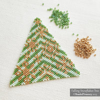 Flat Odd Peyote Pattern - FALLING SNOWFLAKES TREE Ornament