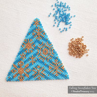 Flat Odd Peyote Pattern - FALLING SNOWFLAKES TREE Ornament