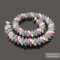 SPIRAL LEAF ROPE - Beaded Textured Spiral Rope Tutorial