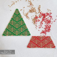 Flat Odd Peyote Pattern - SPRUCE TREE Ornament