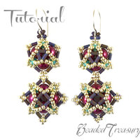 NEBULA - earrings bead pattern, beading tutorial, seed beads pattern, beaded earrings / TUTORIAL ONLY